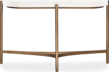Lockwood Semi-circular White Concrete and Metal Console Table - View 2