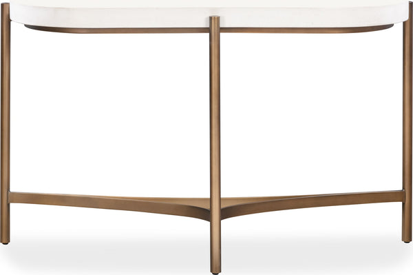 Lockwood Semi-circular White Concrete and Metal Console Table alternate view