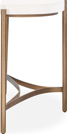 Lockwood Semi-circular White Concrete and Metal Console Table - View 3