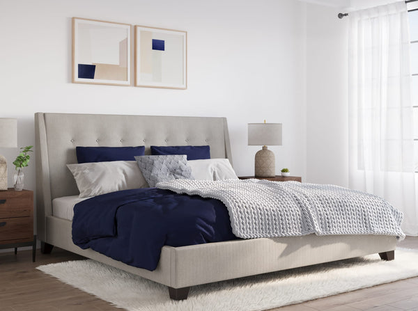 Madison Upholstered Platform Bed in Putty alternate view