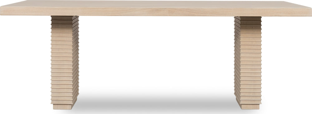 Montgomery Double Pedestal Wooden Dining Table in Daffodil