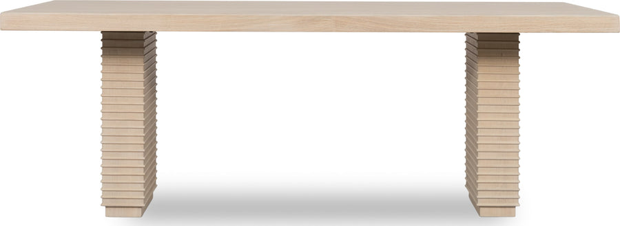 Montgomery Double Pedestal Wooden Dining Table in Daffodil