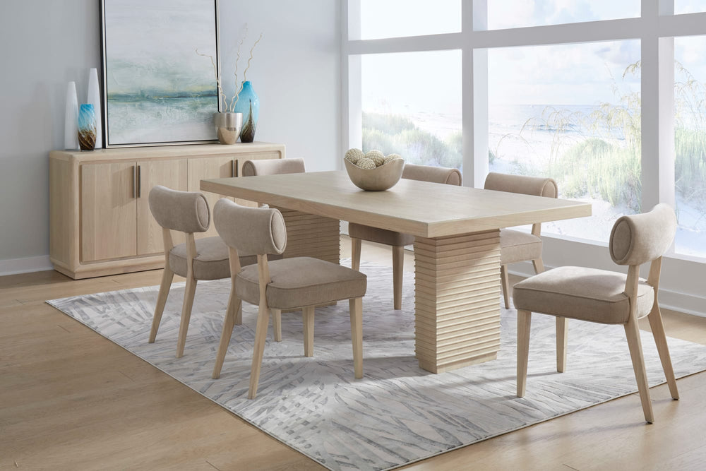 Montgomery Double Pedestal Wooden Dining Table in Daffodil - View 4
