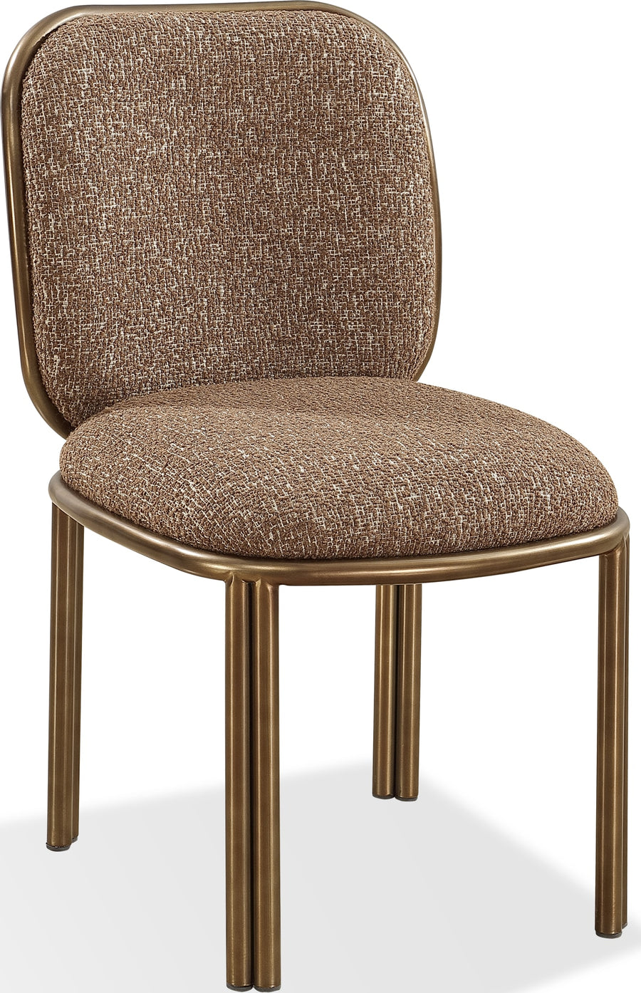 Montclair Dining Chair in Giraffe Chenille and Brushed Golden Stainless Steel