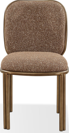 Montclair Dining Chair in Giraffe Chenille and Brushed Golden Stainless Steel - View 2