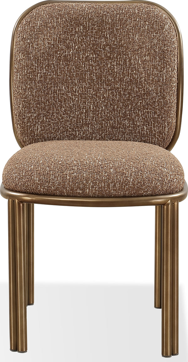 Montclair Dining Chair in Giraffe Chenille and Brushed Golden Stainless Steel alternate view