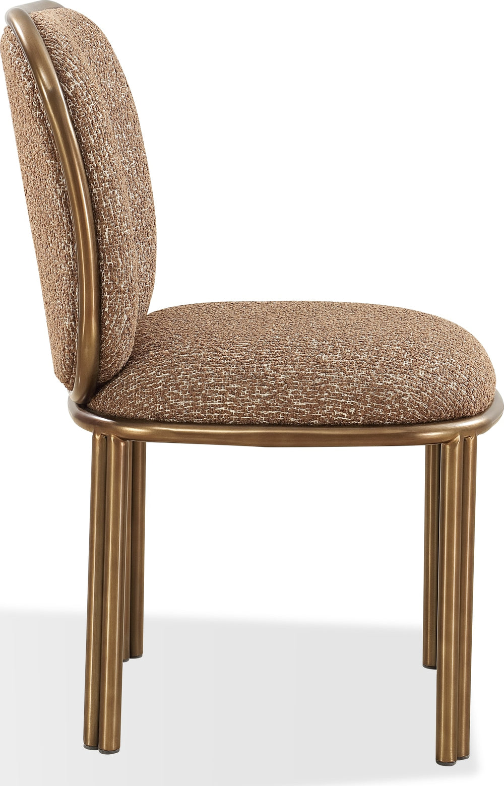Montclair Dining Chair in Giraffe Chenille and Brushed Golden Stainless Steel - View 3