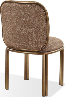 Montclair Dining Chair in Giraffe Chenille and Brushed Golden Stainless Steel - View 4