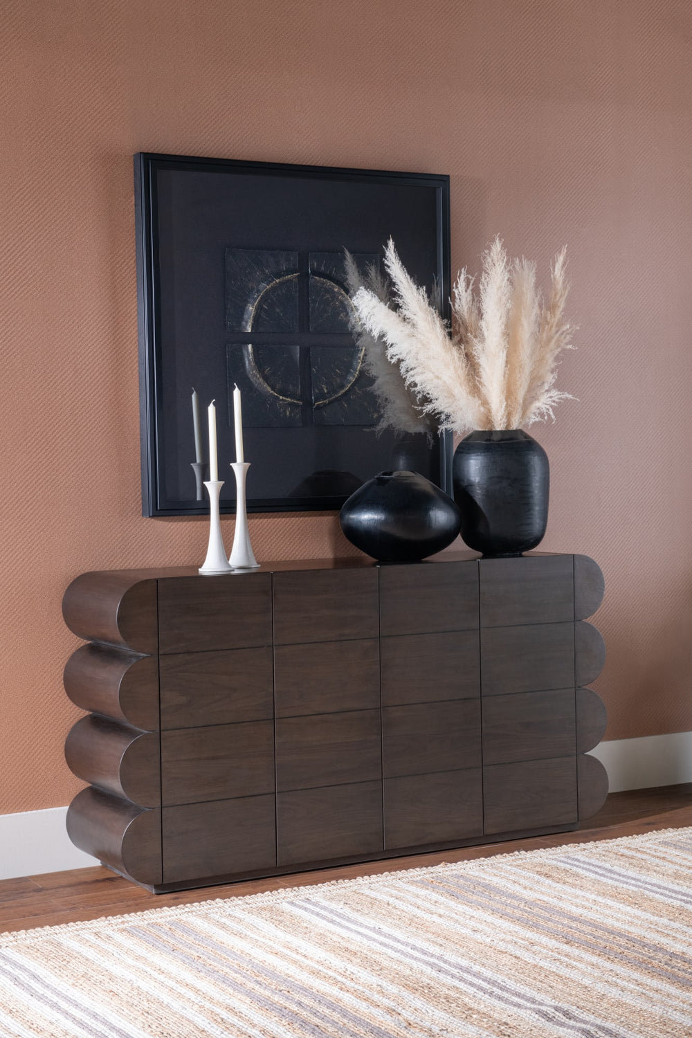 Montclair Four Door Walnut Sideboard in Bistre - View 4