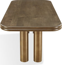 Montclair Rectangular Dining Table in Bistre and Brushed Golden Stainless Steel - View 3