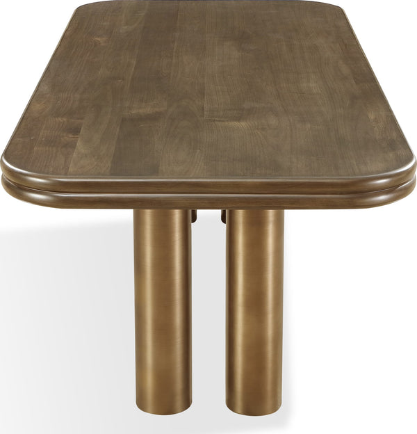 Montclair Rectangular Dining Table in Bistre and Brushed Golden Stainless Steel alternate view