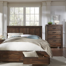 Mayfair Five Drawer Solid Wood Chest in Brick Brown - View 2
