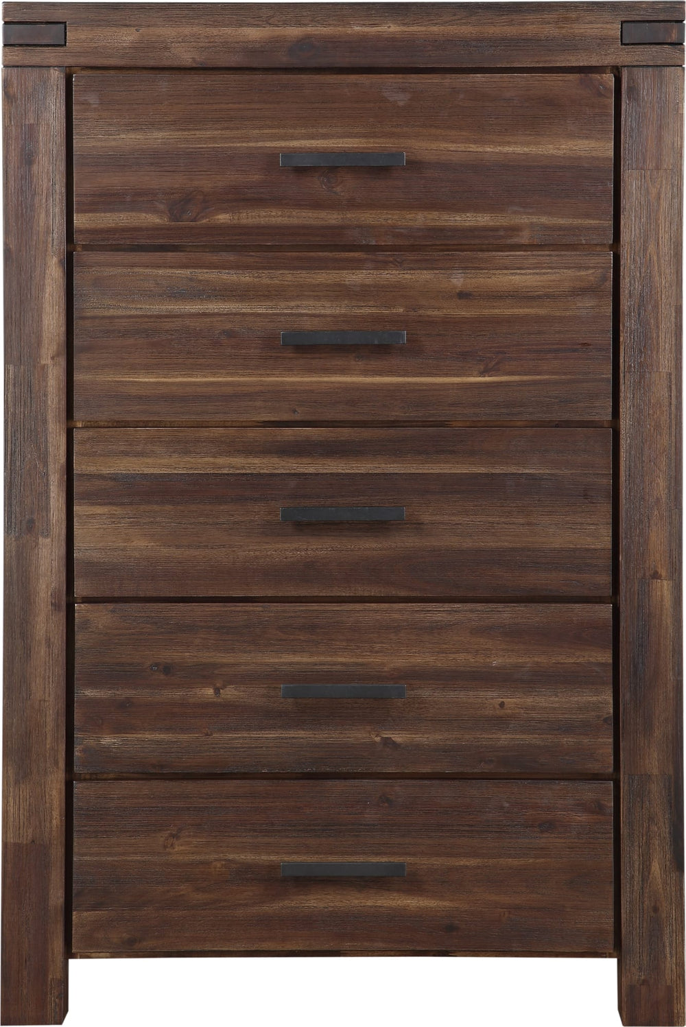Mayfair Five Drawer Solid Wood Chest in Brick Brown - View 5