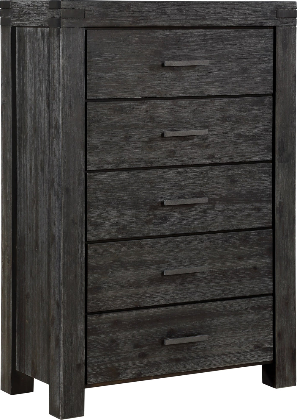 Mayfair Five Drawer Solid Wood Chest in Graphite - View 3