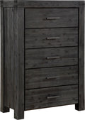 Mayfair Five Drawer Solid Wood Chest in Graphite