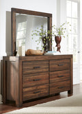 Mayfair Six Drawer Solid Wood Dresser in Brick Brown