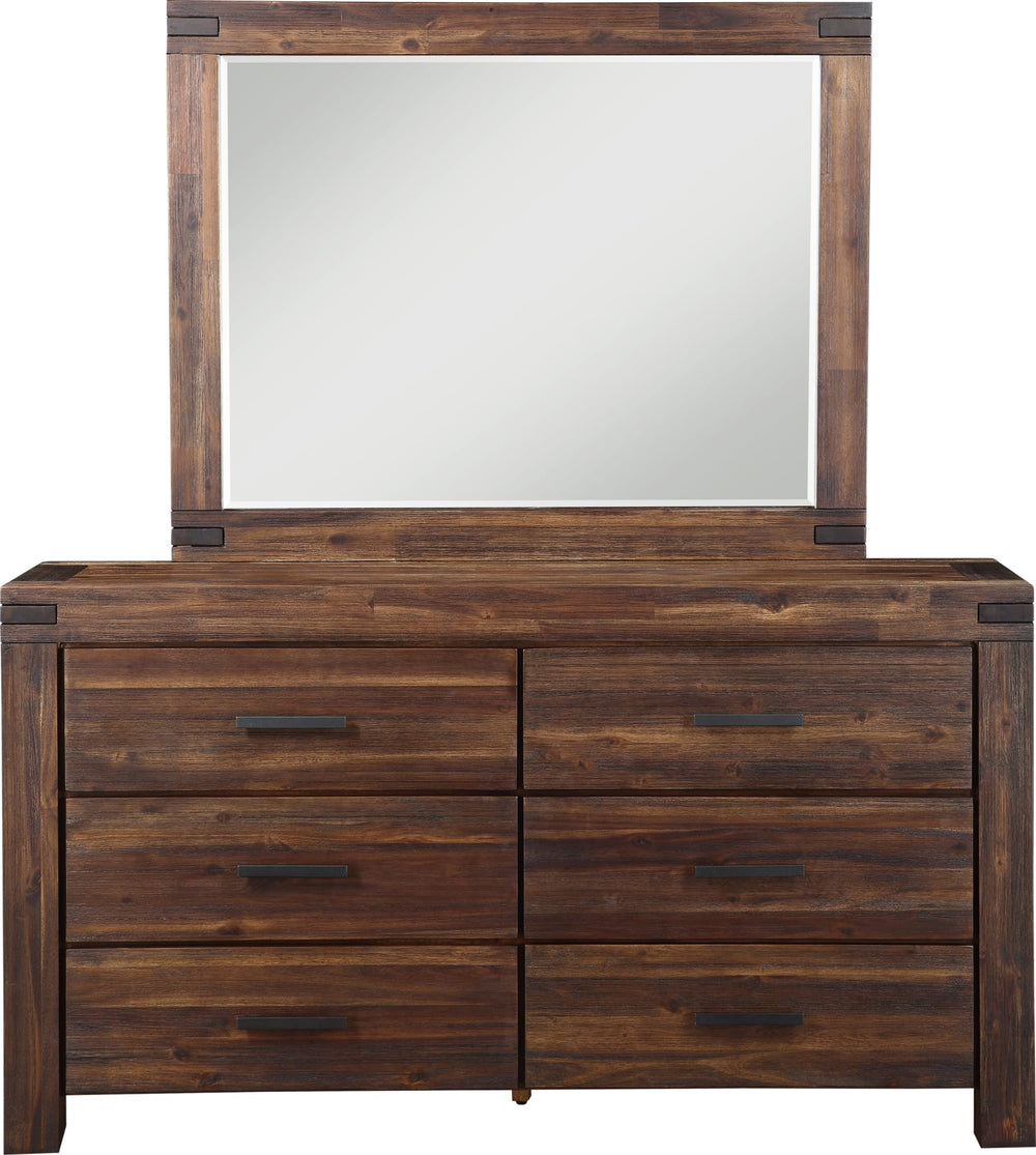 Mayfair Six Drawer Solid Wood Dresser in Brick Brown - View 4
