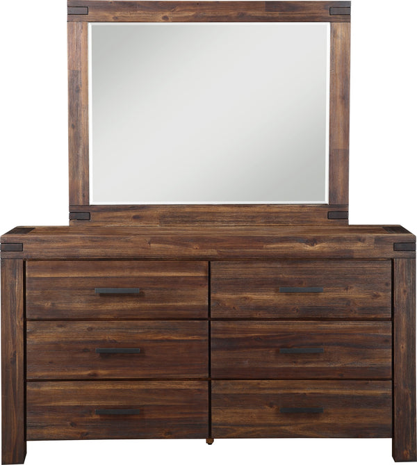 Mayfair Six Drawer Solid Wood Dresser in Brick Brown alternate view