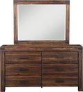 Mayfair Six Drawer Solid Wood Dresser in Brick Brown