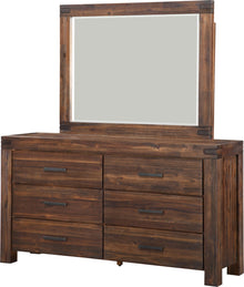 Mayfair Six Drawer Solid Wood Dresser in Brick Brown - View 5