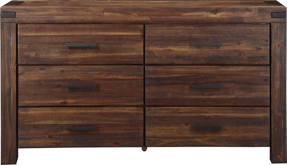 Mayfair Six Drawer Solid Wood Dresser in Brick Brown - View 7
