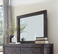 Mayfair Solid Wood Beveled Glass Solid Wood Mirror in Graphite