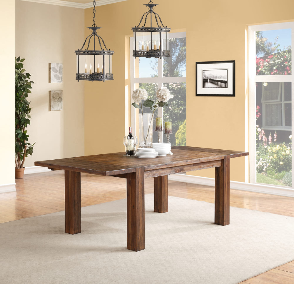 Mayfair Solid Wood Extending Dining Table in Brick Brown