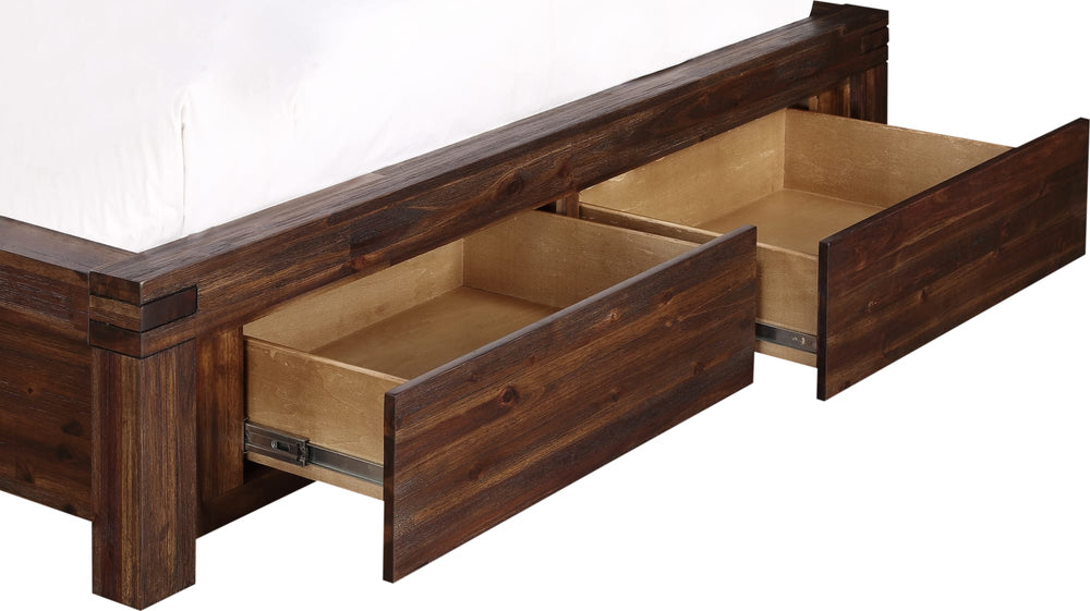 Mayfair Solid Wood Footboard Storage Bed in Brick Brown - View 4