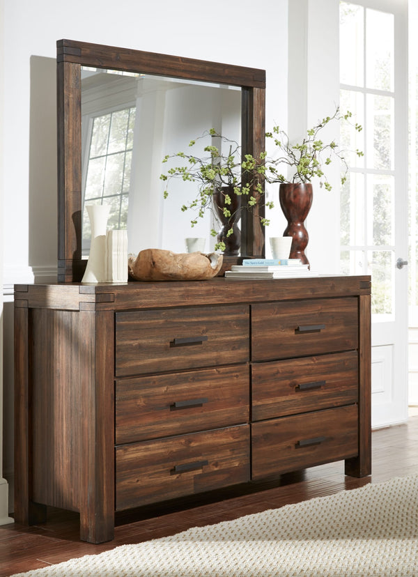 Mayfair Solid Wood Mirror in Brick Brown