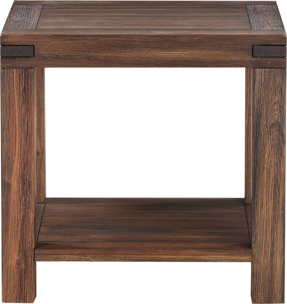 Mayfair Solid Wood Rectangular Side Table in Brick Brown - View 4