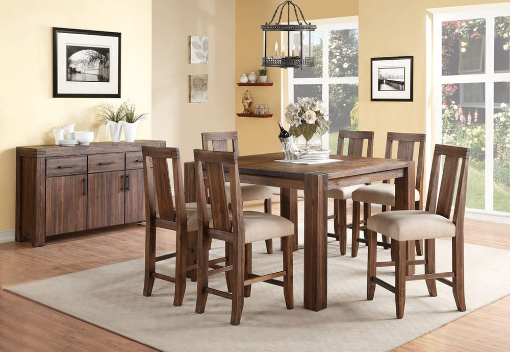 Mayfair Solid Wood Square Counter Table in Brick Brown - View 3
