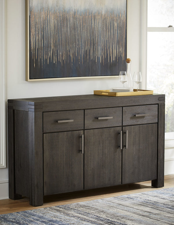 Mayfair Solid Wood Three Drawer Three Door Sideboard in Graphite