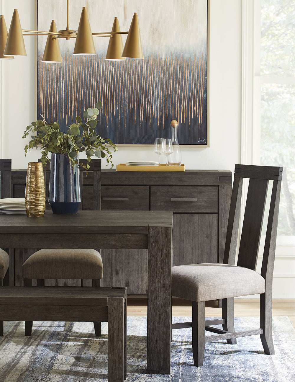 Mayfair Solid Wood Three Drawer Three Door Sideboard in Graphite - View 3