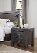 Mayfair Solid Wood Two Drawer Nightstand in Graphite