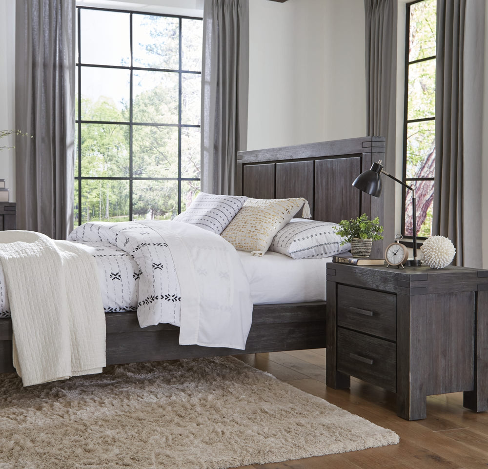 Mayfair Solid Wood Two Drawer Nightstand in Graphite - View 2