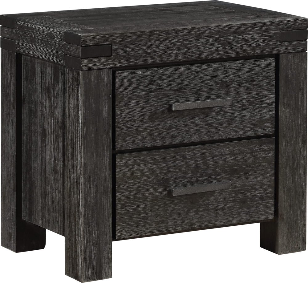 Mayfair Solid Wood Two Drawer Nightstand in Graphite - View 3