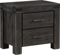 Mayfair Solid Wood Two Drawer Nightstand in Graphite