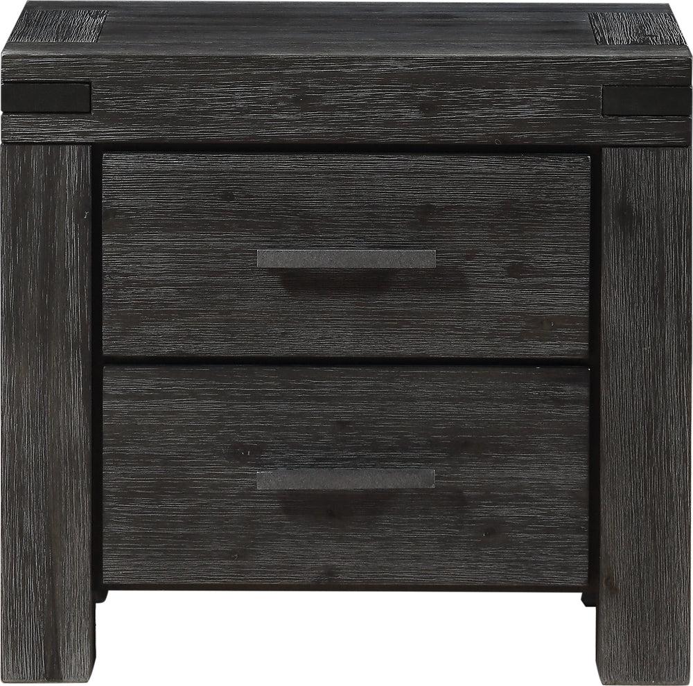 Mayfair Solid Wood Two Drawer Nightstand in Graphite - View 4