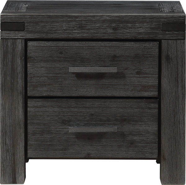 Mayfair Solid Wood Two Drawer Nightstand in Graphite