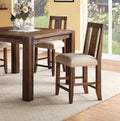 Mayfair Solid Wood Upholstered Kitchen Counter Stool in Brick Brown