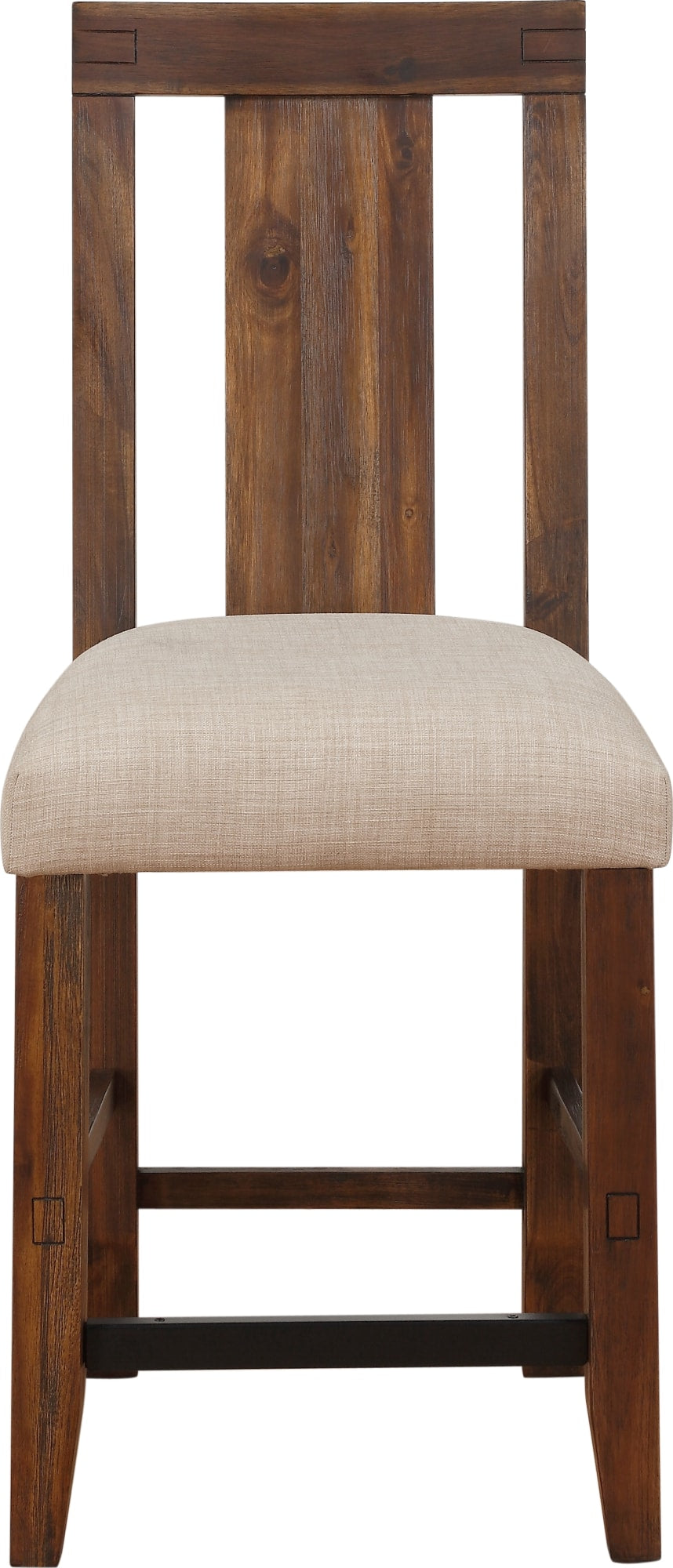 Mayfair Solid Wood Upholstered Kitchen Counter Stool in Brick Brown - View 3