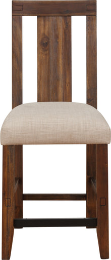 Mayfair Solid Wood Upholstered Kitchen Counter Stool in Brick Brown - View 3