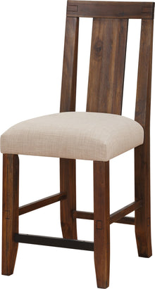 Mayfair Solid Wood Upholstered Kitchen Counter Stool in Brick Brown - View 4