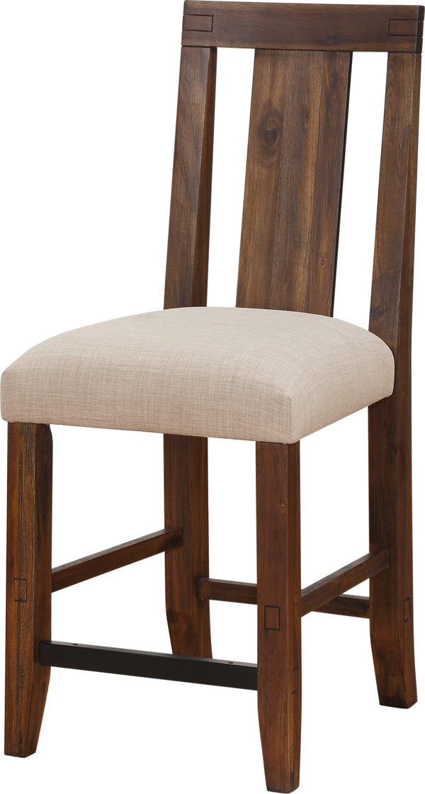 Mayfair Solid Wood Upholstered Kitchen Counter Stool in Brick Brown - View 4