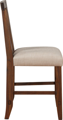 Mayfair Solid Wood Upholstered Kitchen Counter Stool in Brick Brown - View 5