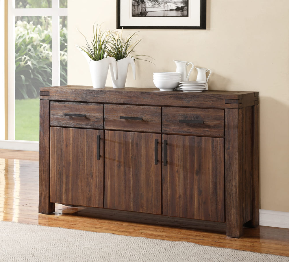 Mayfair Three Drawer Three Door Solid Wood Sideboard in Brick Brown