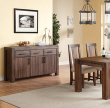 Mayfair Three Drawer Three Door Solid Wood Sideboard in Brick Brown - View 2
