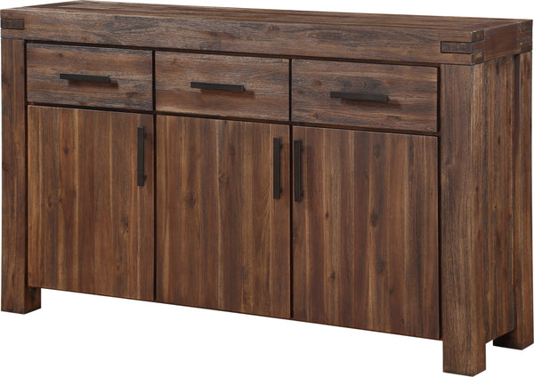 Mayfair Three Drawer Three Door Solid Wood Sideboard in Brick Brown