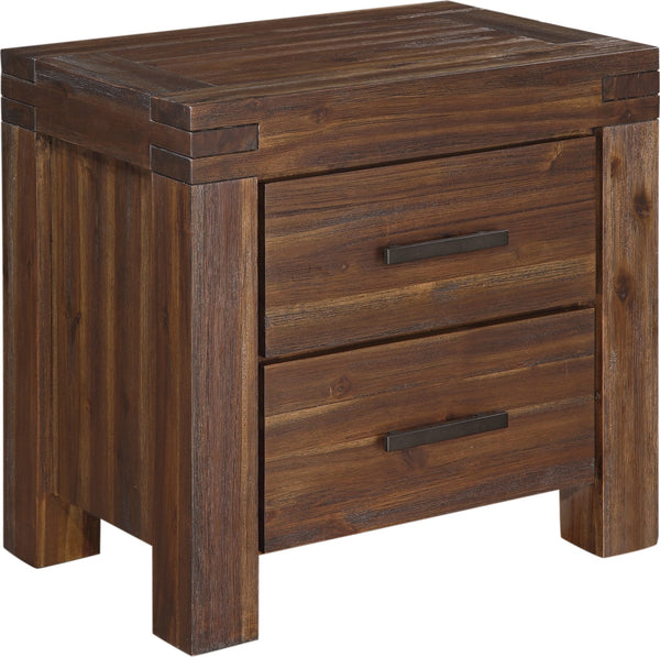 Mayfair Two Drawer Solid Wood Nightstand in Brick Brown alternate view