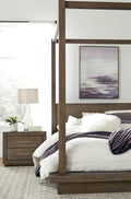 Marlborough Two Drawer Nightstand with USB in Dark Pine